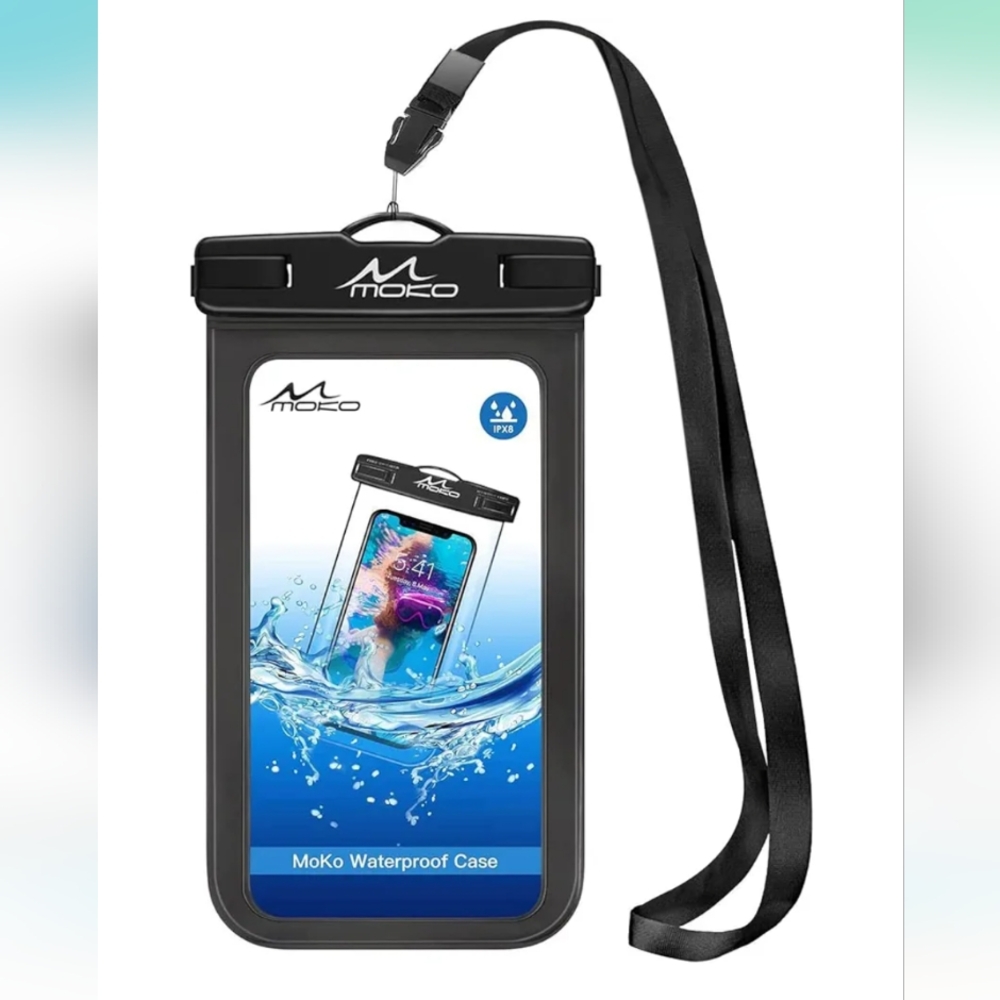 MoKo Waterproof Phone Pouch Holder, Cellphone Case Dry Bag with Lanyard